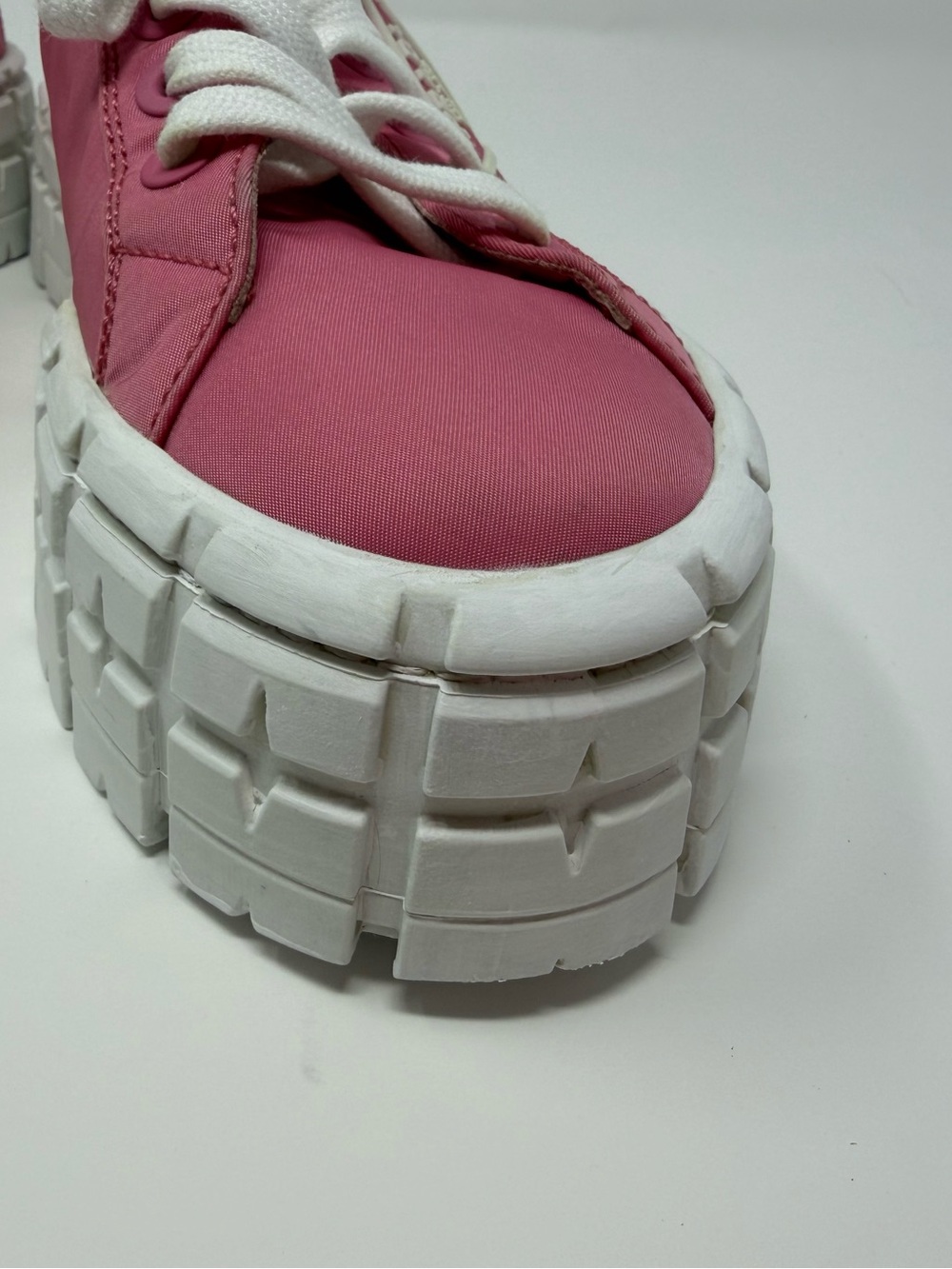 Prada Hot Pink Platform Lace-Up Sneakers - Picture 13 of 16